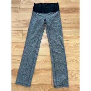 Lululemon Straight Up Pants Leggings Women's 8? Double Waist Band Heathered Gray